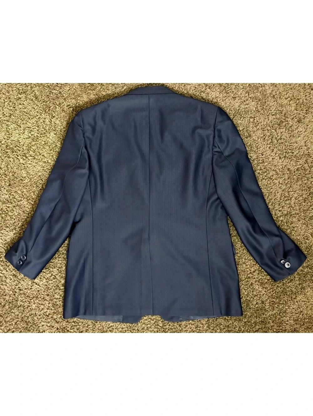 1970's Blue Three-Piece Men's Suit from Claude's XL Men's 46R 41W 30L